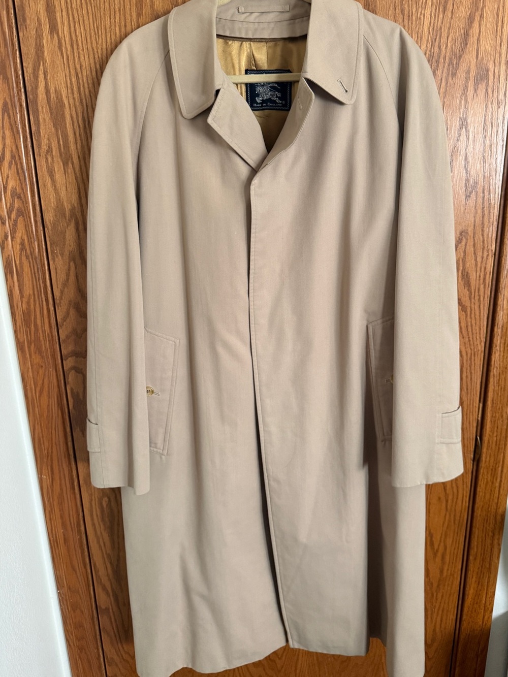Vtg Burberry’s Trench Coat Red Plaid Wool Lined Men's Size Large Made In England